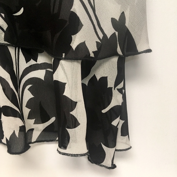 Vintage Maxi Skirt Floral Black and Cream S - Picture 8 of 8